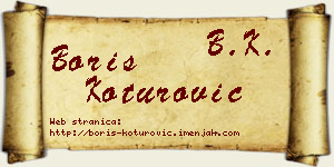 Boris Koturović vizit kartica